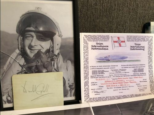 Donald Campbell Autograph Complete with Motorsports Licence and Signed Photo